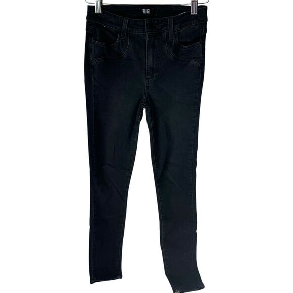 PAIGE Hoxton Ankle Black Distressed Skinny Jeans Sz 26 - Picture 3 of 9